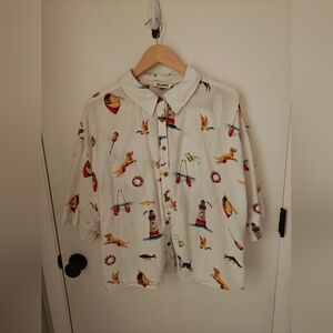 Anthropologie Linen Button Down